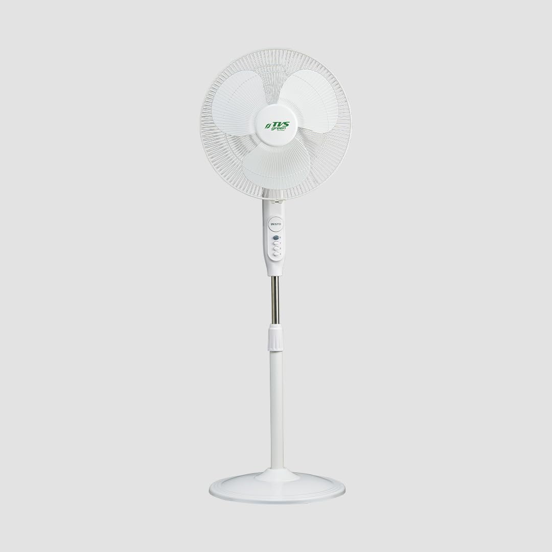 Tvs Green Zesto Pedestal Fan 400Mm |5  Star Bee Rated | 1350 Rpm Silent Operation | Adjustable Height & Wide Oscillation | Rust