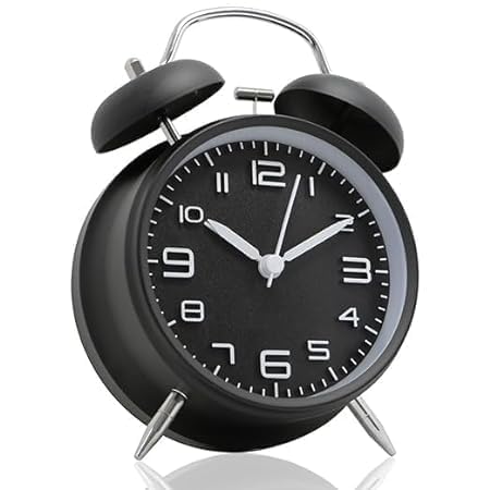 Rlybl Alarm Clock Digital That Show Temperature, Date And Loud Sound Alarm (Twin Bell Black)