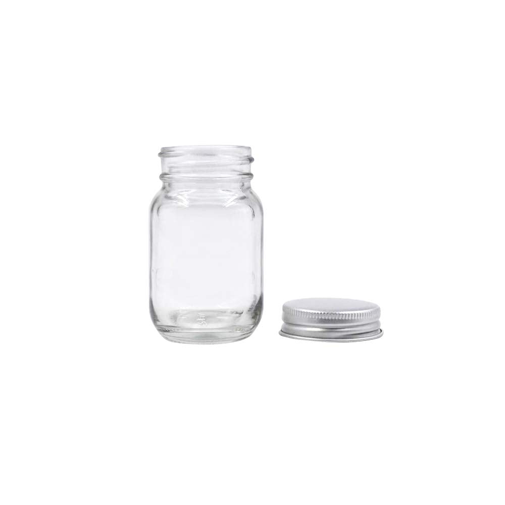 U Pack 2Oz Mason Jar With Silver Lid For Honey Jam Spice Pack Of 24 Sets