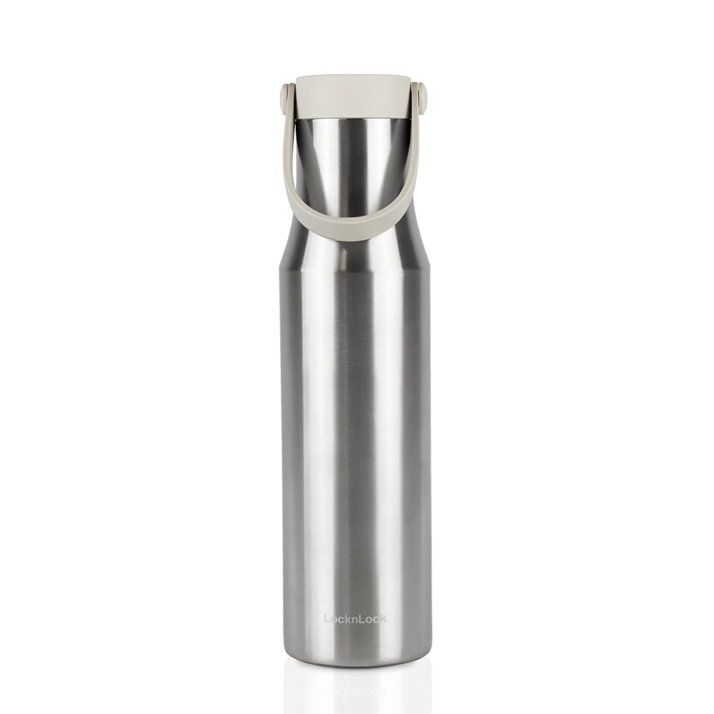 LocknLock Metro Tumbler Stainless Steel Vacuum Insulated Single Cap Travel Mug  Water Coffee Cup w/Hand Strap for Home, Office,