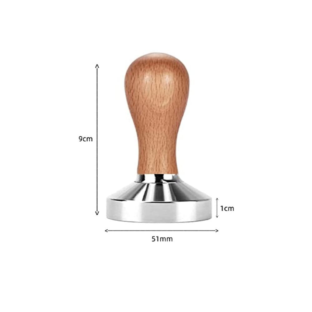 51Mm Espresso Tamper, Coffee Tamper, 51Mm Tamper With Wooden Handle, Espresso Accessories For Barista, Cafe, Coffee Grounds