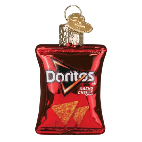 Old World Christmas Mini Doritos Nacho Cheese Glass Blown Ornament for Christmas Tree, Handcrafted Holiday Decoration, Mini Coll