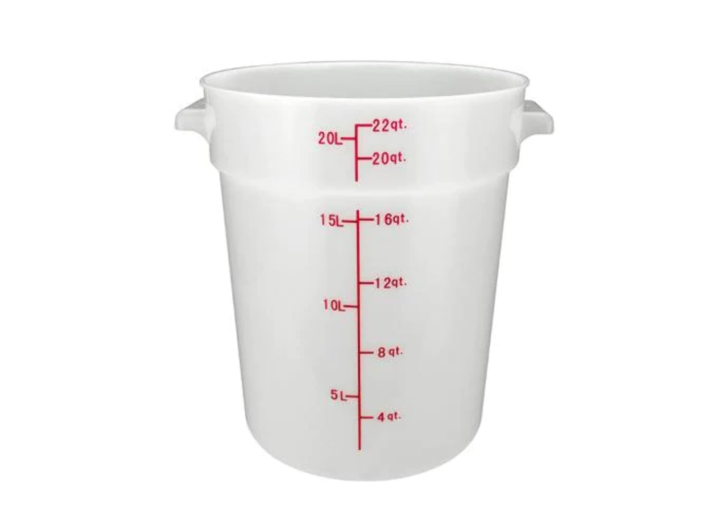Winco Heavy-Duty Round Food Storage Container, 22 Quart, White