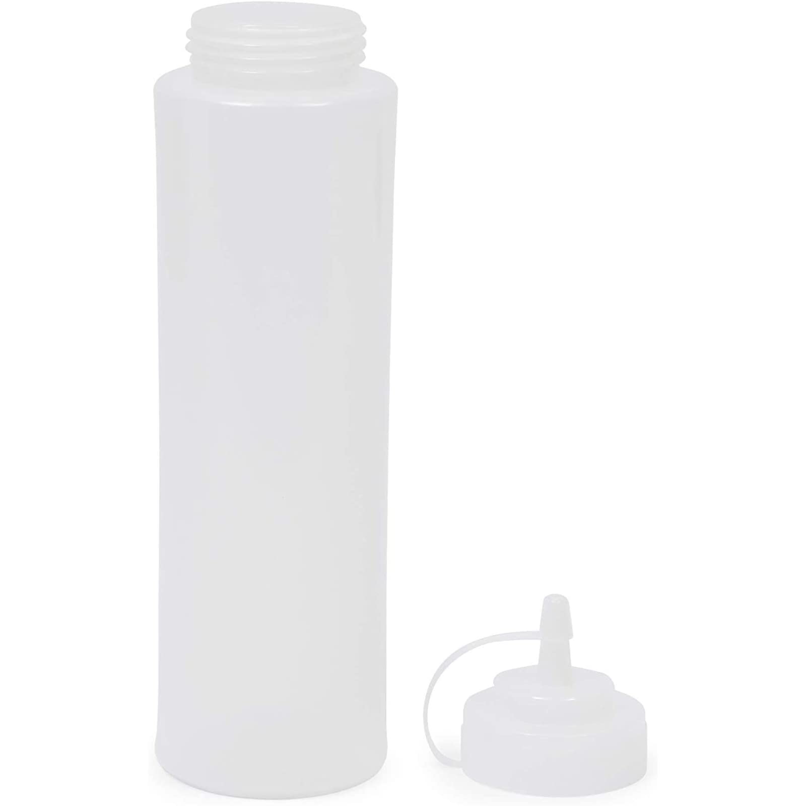 Plastic Condiment Squeeze Bottles (Clear, 32 Oz, 6 Pack)