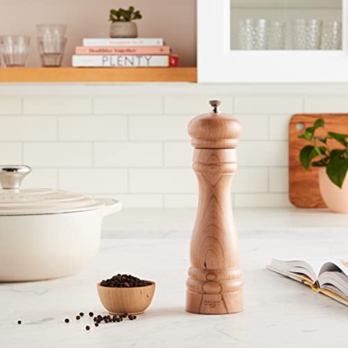 Fletchers' Mill Federal Pepper Mill, Cherry - 8 Inch, Adjustable Coarseness Fine To Coarse, Made In U.S.A.