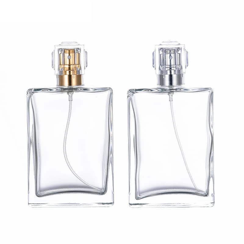 Yorror 2 Pack 100Ml Clear Glass Perfume Atomizer,Empty Refillable Perfume Spray Bottle For Men And Women,Portable Fragrance Fine