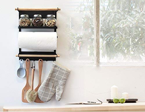 Indian Decor 71899 Wall Mounted Hanger Spice Jar Rack Kitchen Hanging Storage Rack For Spice Jars And Tissue Paper Side Hanger (