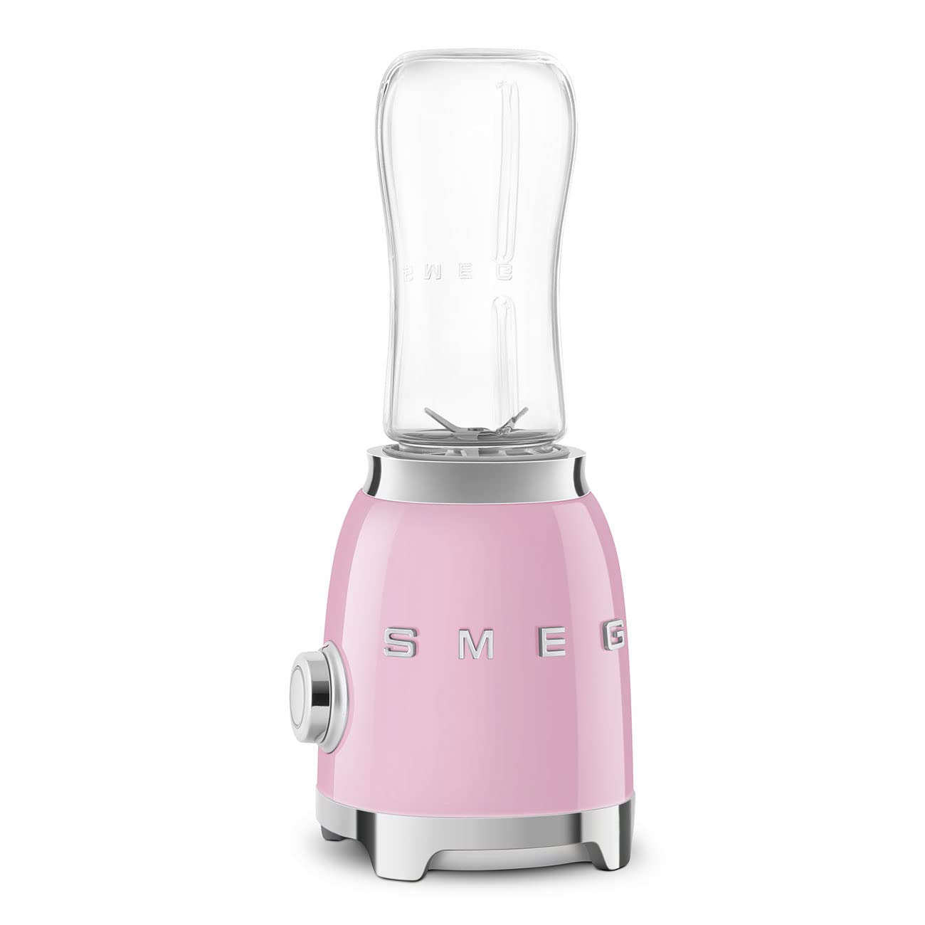SMEG 50s Retro Style Personal Blender with Backlit Knob and Two 600 ML BPA Free bottles PBF01PKUS Pink