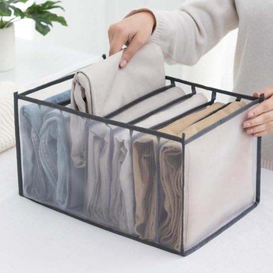 Incarnation 7Grid Transparent Closet Organizer  Foldable Partition Drawer For Wardrobe & Closet, Undergarments Holder, Collaps