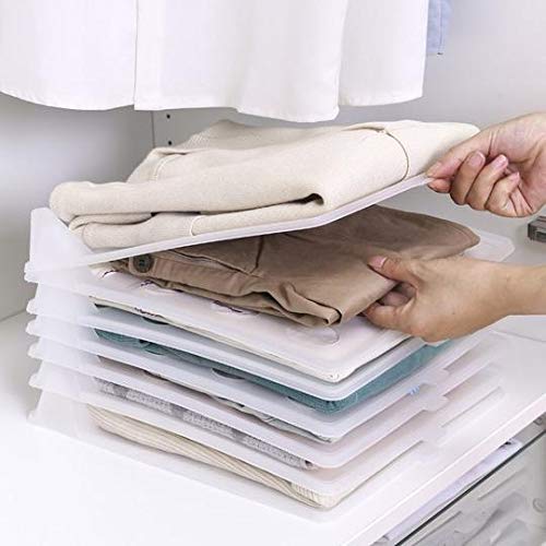 Mechdel Cloth Tray Wardrobe Organizer Cabinet Folding Board For Shirts, TShirt, Jeans, Storage Rack (Closet Tray (Small 20Pcs