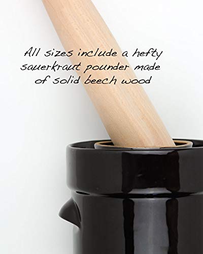 Humble House Sauerkrock Fermentation Crock Jar 10 Liter In Natural White - Stoneware Pot For Fermenting Or Pickling Kimchi, Saue