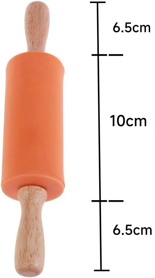 Koogel 9 Inch Mini Rolling Pin, 2 Pcs Wooden Handle Rolling Pin For Kids Dough Rollers For Baking Supplies Home Kitchen