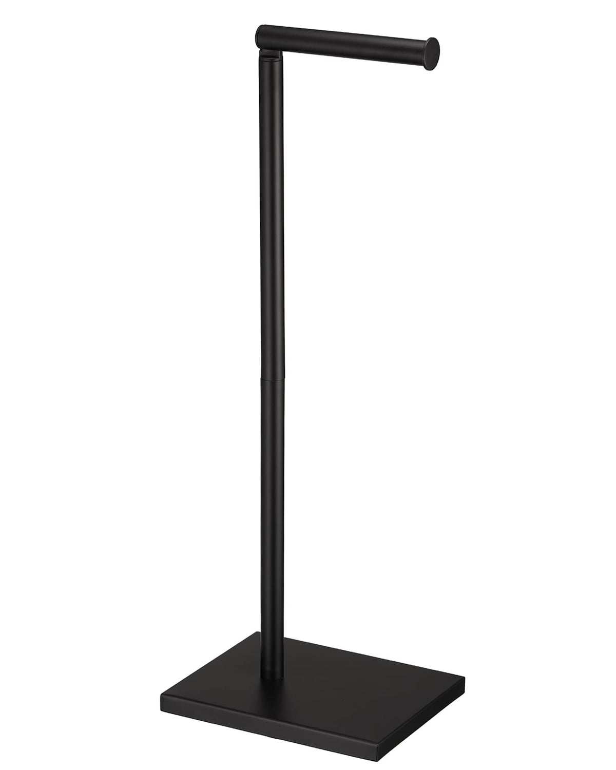 Free Standing Bathroom Toilet Paper Holder Stand With Reserve, Stainless Steel Pedestal Tissue Roll Holder, Black Decluttr