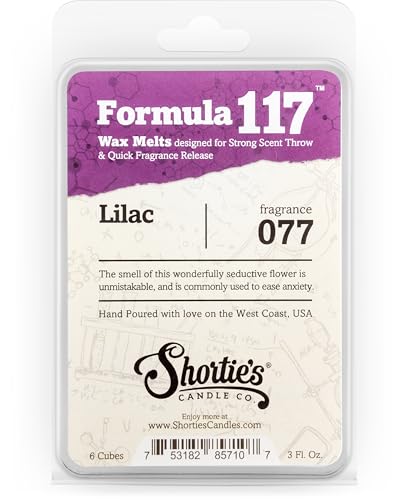 Shortie's Candle Company Pure Lilac Wax Melts - Formula 117-1 Highly Scented 3 Oz. Bar - Made with Natural Oils - Flower & Flora