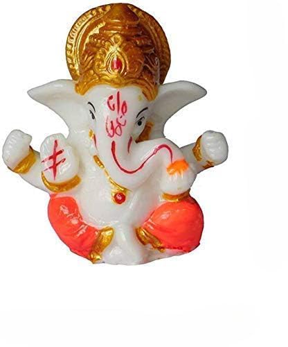 Rr Crafts Lord Ganesh Idol For Car Dashboard - Small Ganesh Idol | Ganesh Ji Murti | Cute Ganesha | Ganesh Idol Showpiece For Ho