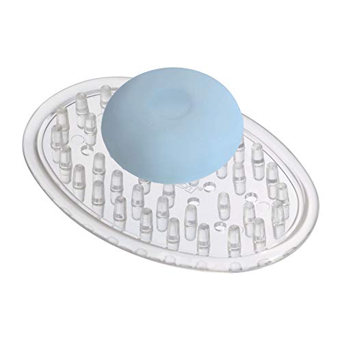 Idesign Plastic Soap Saver, Holder Tray For Bathroom Counter, Shower, Kitchen, 075 In X 325 In X 475 In, Clear