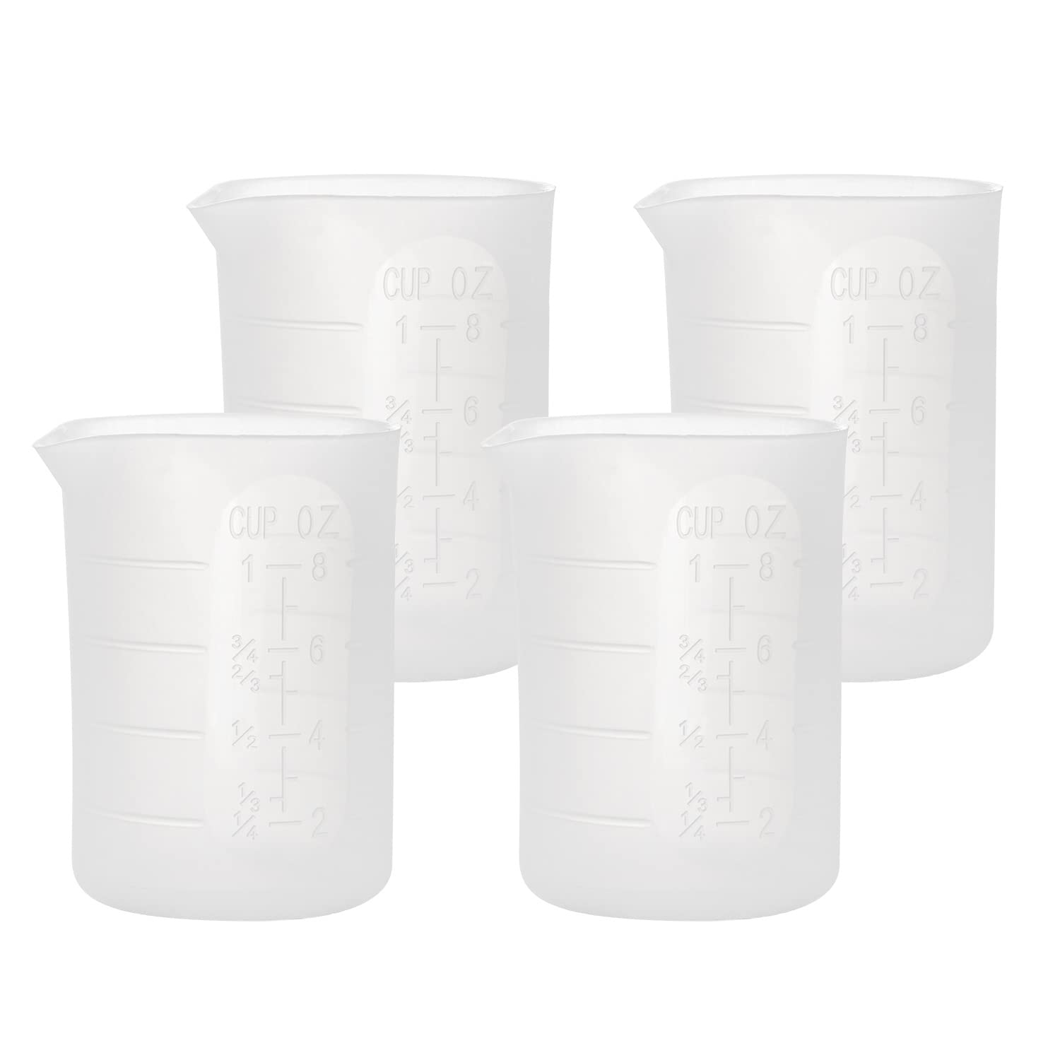 Gartful 250ml Silicone Measuring Cups, 4 PCS Large Nonstick Reusable Silicone Mixing Cups Durable Easy Clean for Epoxy Resin, Ca