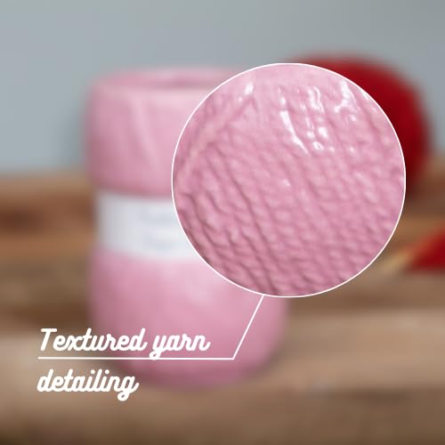 Boxer Gifts 'Knitting Keeps Me From Unraveling' Novelty Knitting Gift Mug | Light Pink Colour With Realistic Yarn Detailing | Am