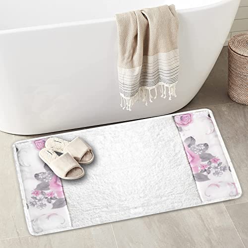 Zahari Home Michelle Bathroom Rug Luxury Bath Rug Washable Beautiful Shower Mat Unique Design Stylish Non Slip Shower Mat Floral