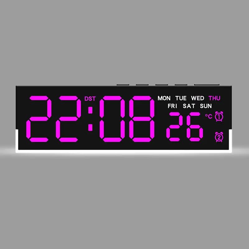 Shamtree Led Alarm Clock With Time And Day Display, Dual Alarms, Adjustable Brightness White Backlight, Plastic Material, Usb Po