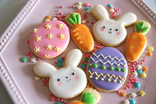 Lubtosmn Shamrock Easter Cookie Cutter Set-3 Inches-7 Piece-Shamrock, Egg, Bunny, Carrot, Flower, Butterfly, Bunny Face, Easter