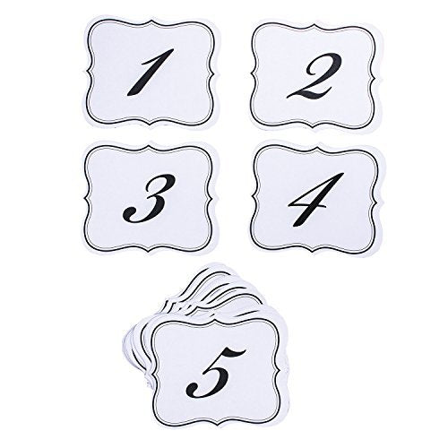 Super Z Outlet Numbers 1-25 Elegant Table Cards Wedding Reception Double Side Decorations