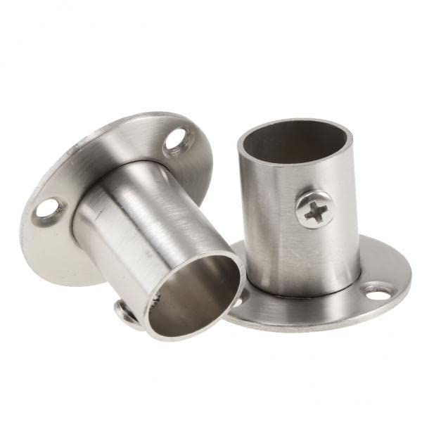 Heavenglow 4Xchrome Tube Pipe Rotating Wardrobe Clothes Garment Rail End Socket 42 X 30Mm