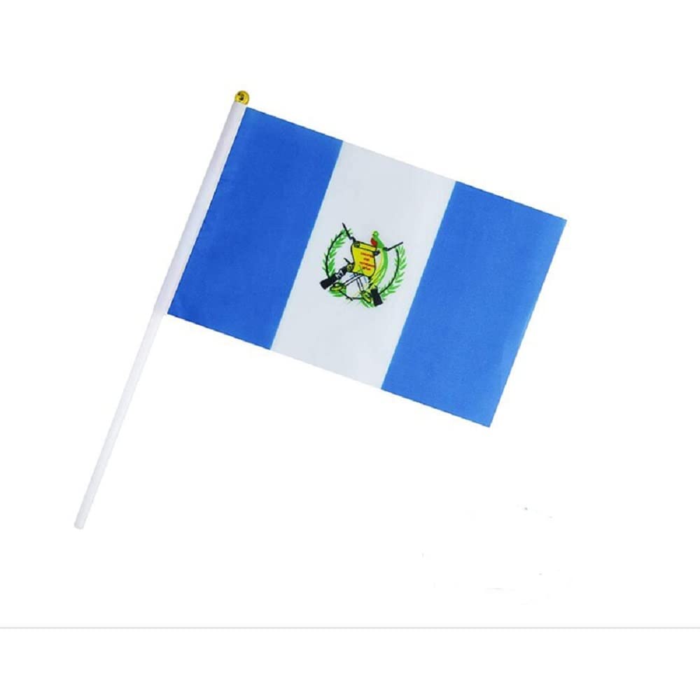 Guatemala Flag Guatemalan Small Stick Mini Hand Held Flags Decorations 1 Dozen (12 Pack)