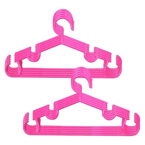 Heart Home Pack Of 10 Kids Hangers For Clothes | Small Hangers For Wardrobe | Baby Cloth Hanger | Mizano Plastic | Pink