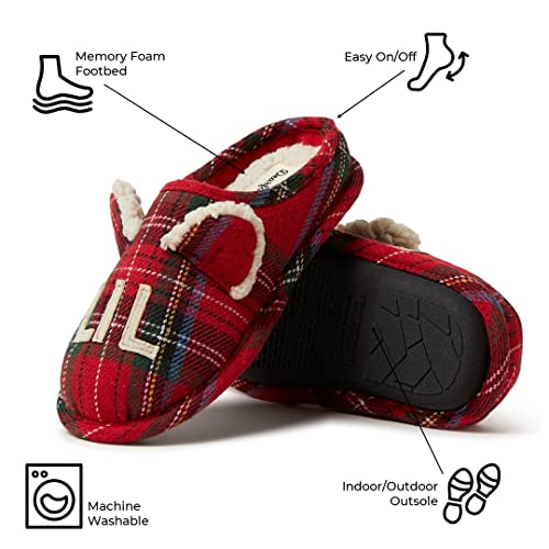 Dearfoams Kids Unisex Slipper, Lil Bear Tartan Plaid, Us 5-6 Toddler