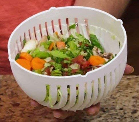 Vegetable Chopper, Chop Fresh Vegetables And Fruits In Seconds Bpa Free Salad Shooter, Cutter For Lettuce Or Salad -