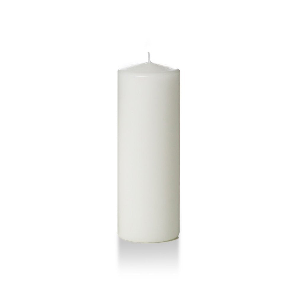 yummi 3 x 8 White Round Pillar Candles - 3 per Pack