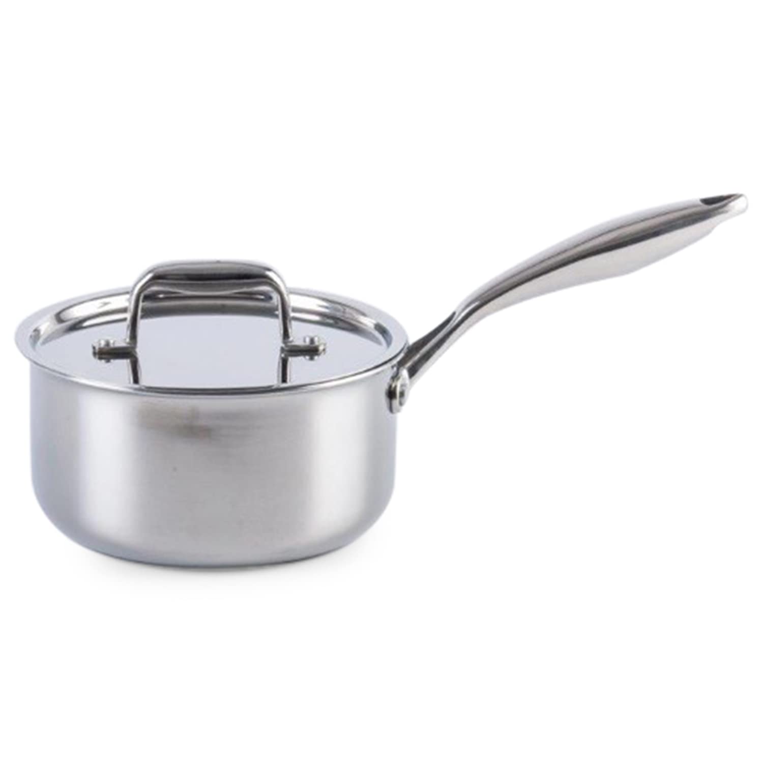 Ramson Triply Stainless Steel Sauce Pan With Lid 2.2 Litres Capacity, Silver (18 Cm Induction And Gas Stove Friendly)