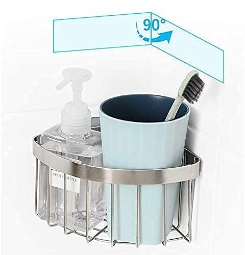 Pokoto Dish Cloth Hanger+Sponge Holder +Corner Sink Caddy Save Space Triangle 2-In-1 Sink Caddy, No Drilling With 2Pcs Suckers(9