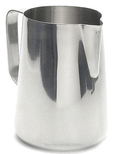 New Large 50 Oz. (Ounce) Espresso Coffee Milk Frothing Pitcher, Steaming Frothing Pitcher, Stainless Steel (18/10 Gauge) - Set O