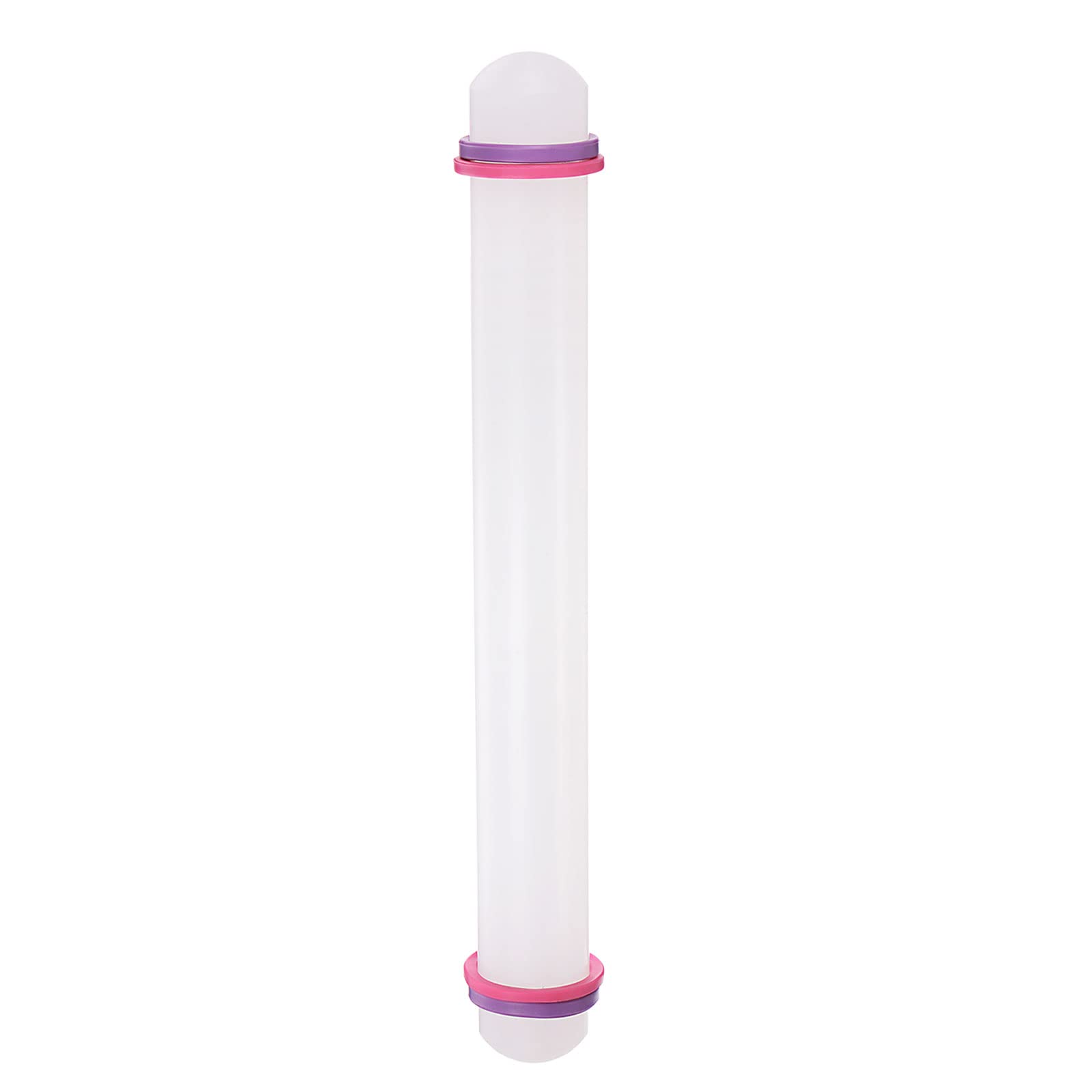 HARFINGTON Fondant Rolling Pin 13 Inch x 1.38 Inch Adjustable Guide Rings Non-Stick PP Plastic Fondant Roller Dough Roller Kitch
