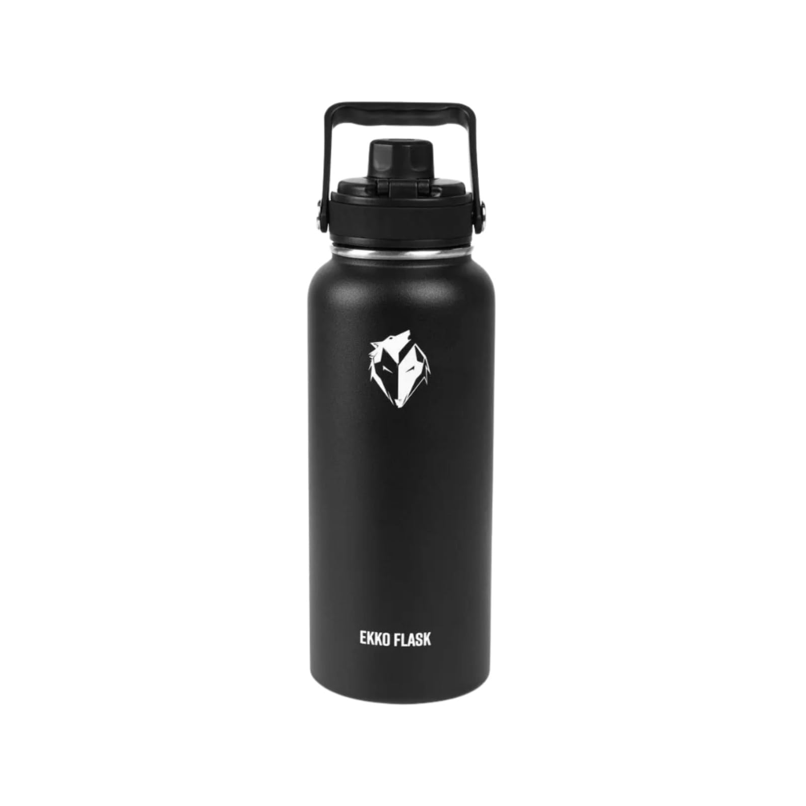 Ekkovision Ekko Flask Insulated Water Bottle, Stainless Steel, Black, 32 Oz