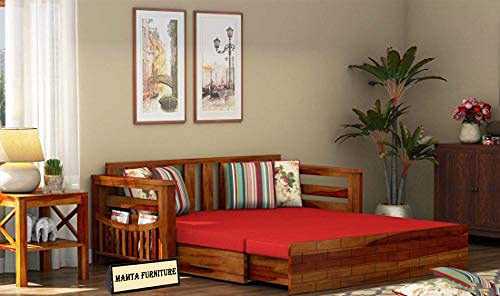 Mamta Furniture Solid Sheesham Wood Sofa Cum Bed Furniture Set With Storage And Cushions For Living Room|Bedroom|Drawing Hall (2