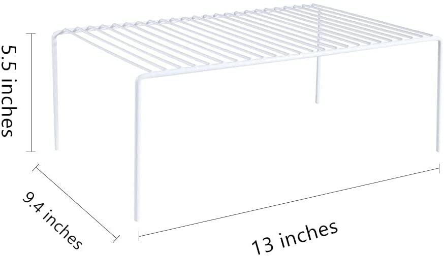 Gedlire Kitchen Cabinet Organizer Shelf Rack Set Of 2, Medium (13 X 9.4 Inch) Metal Freezer Organizer Wire Shelves, Plate Dish S