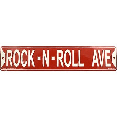 Gift House Red Street Sign Rock N Roll Ave 5 X 24