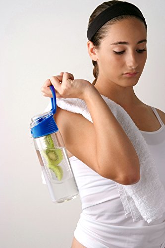 Asobu Flavor It Infuser Water Bottle Pure Fruit Flavour 2 Go, Blue,20 Oz