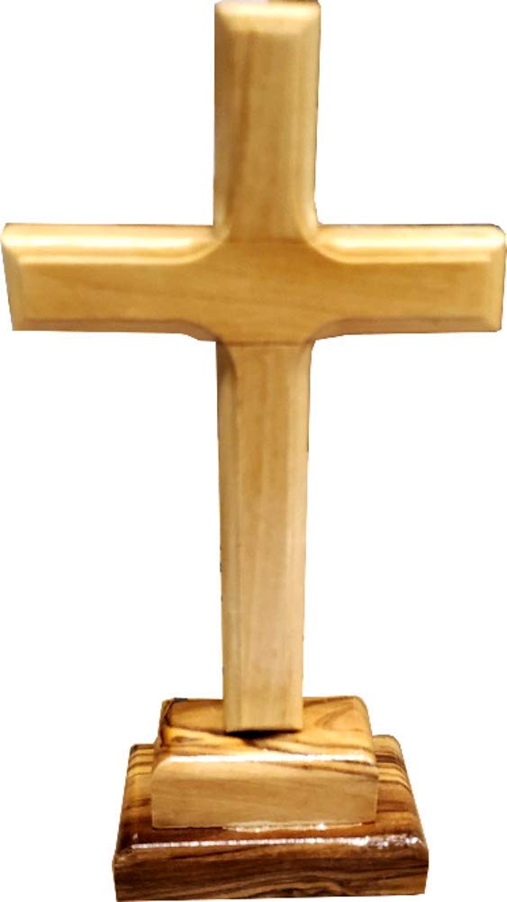 Holy Land Market Standing or Table Altar Olive Wood Cross (6 Inches (16 cm))
