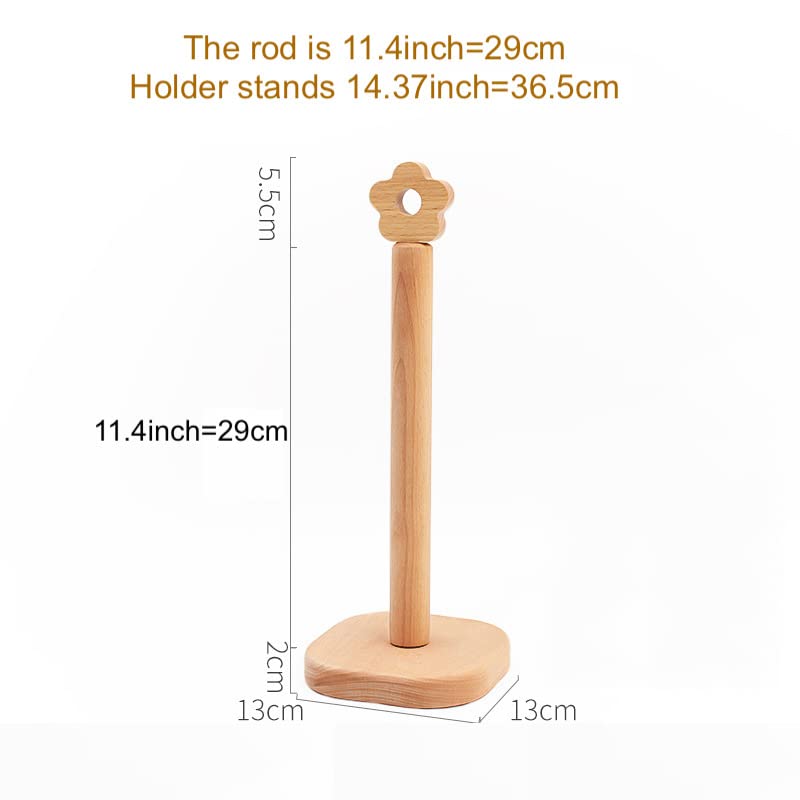 Paper Towel Holder, Wooden Kitchen Roll Stand Organizer Free Standing, Housewarming Gift Present For Friends