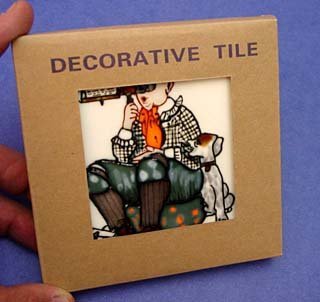 Norman Rockwell Ceramic Coaster/Tile - The Sphinx Stereoscope