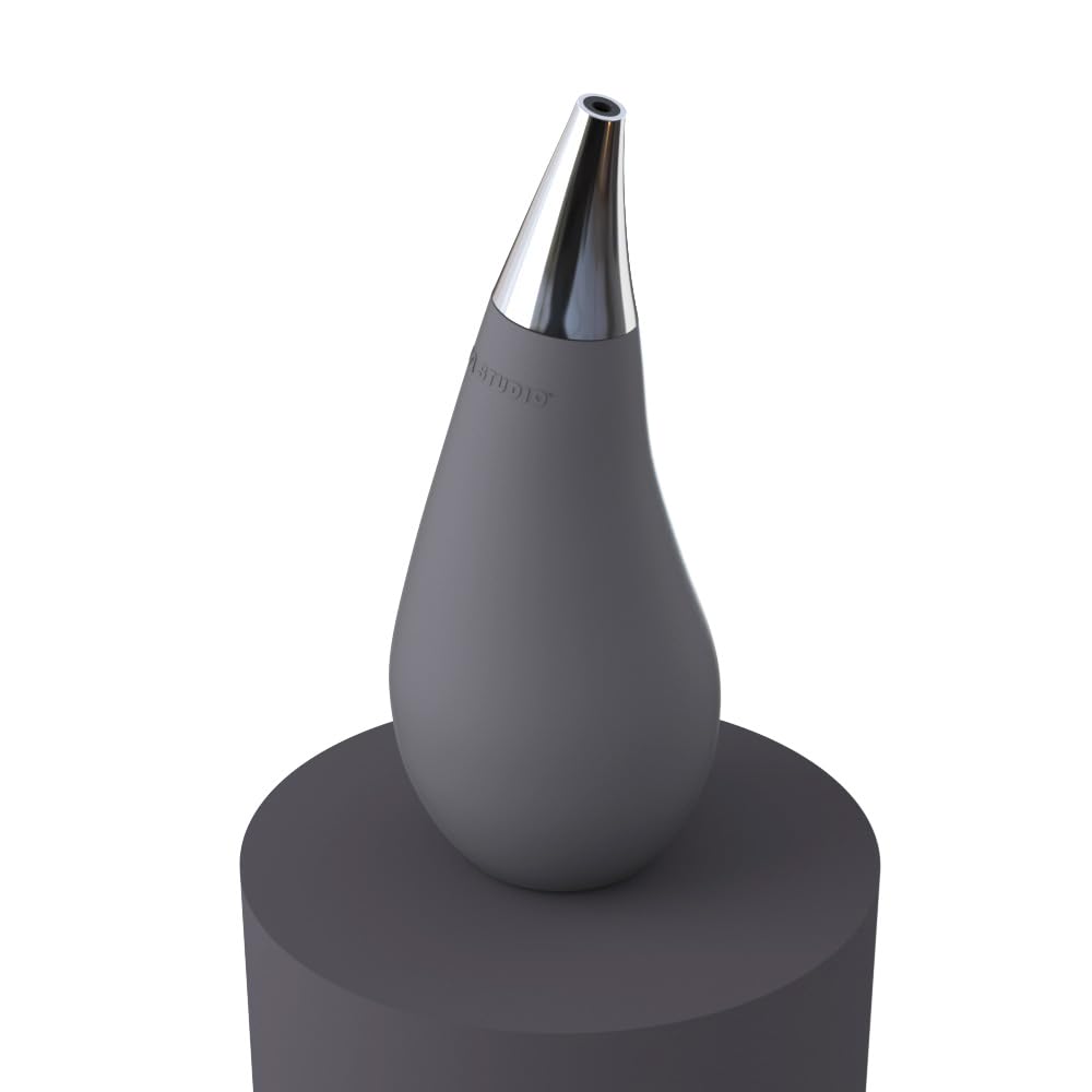 Kitchen Bathroom Counter Top Squeezable Soap Dispensers Tear Drop Shape Bottle (Gray, 7Oz)