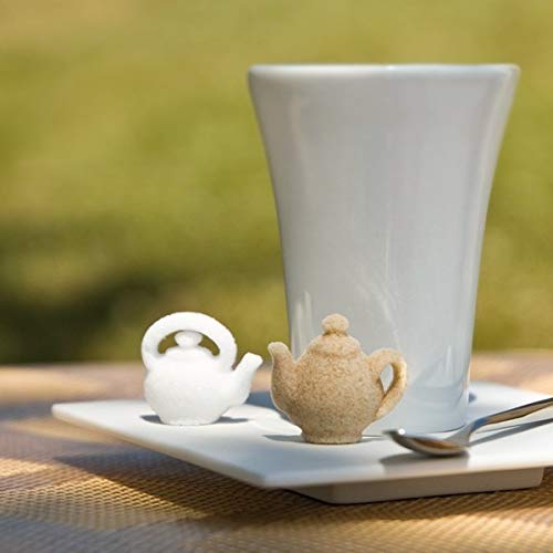 Canasuc Paris, A La Bonne Heure, Pur Sucre De Canne,''Window Gift Box'' Of 32 Assorted French Molded Teapot Sugar Pieces, White