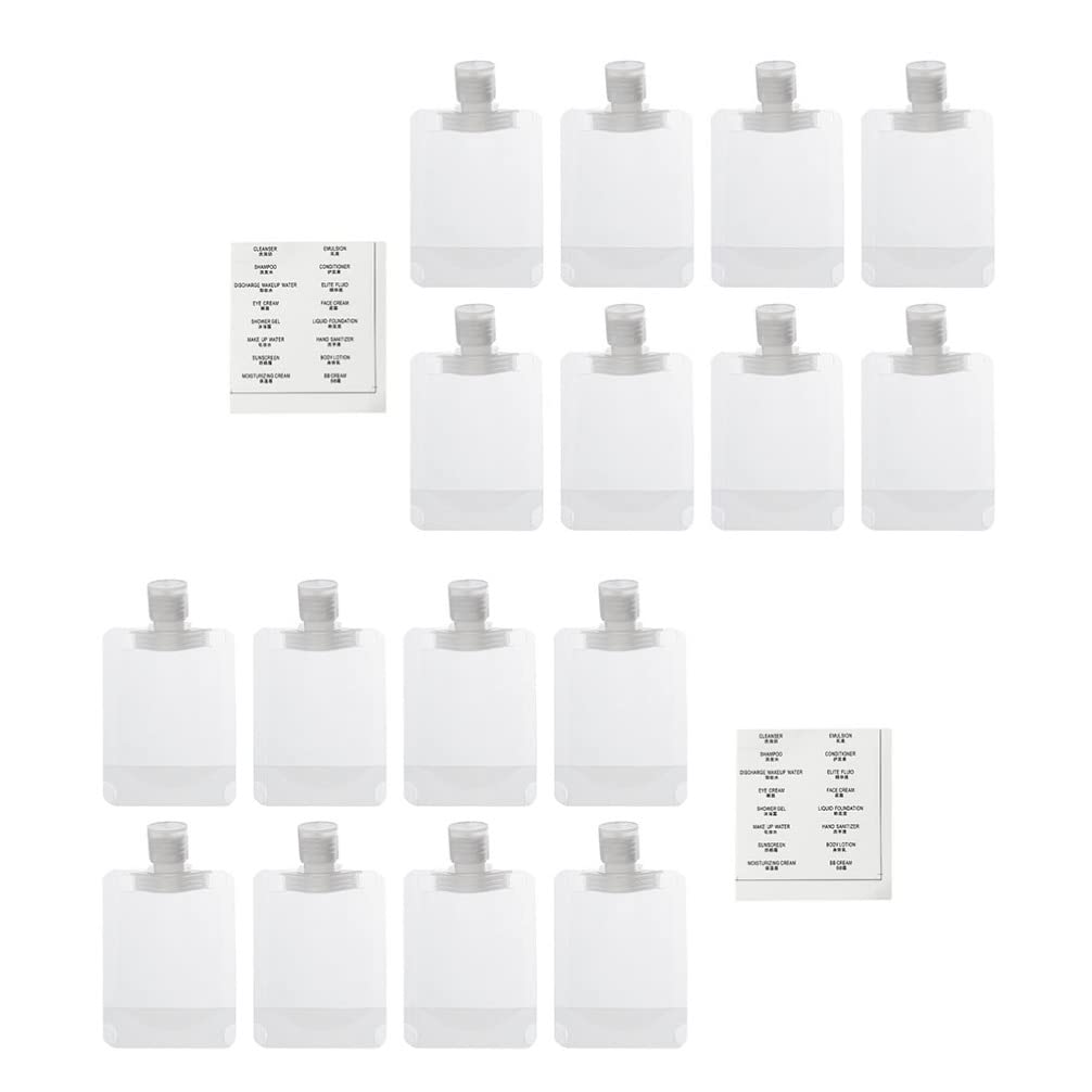 Kallory Travel Pouches For Toiletries: 15Pcs Refillable Empty Squeeze Pouch - Travel Shampoo And Conditioner Bottles