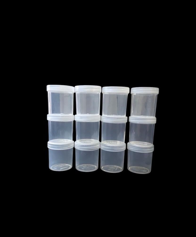 C.S.M Csm Clear Plastic Storage Containers, 218 Ml Capacity, Screw Top Lids, Set Of 12