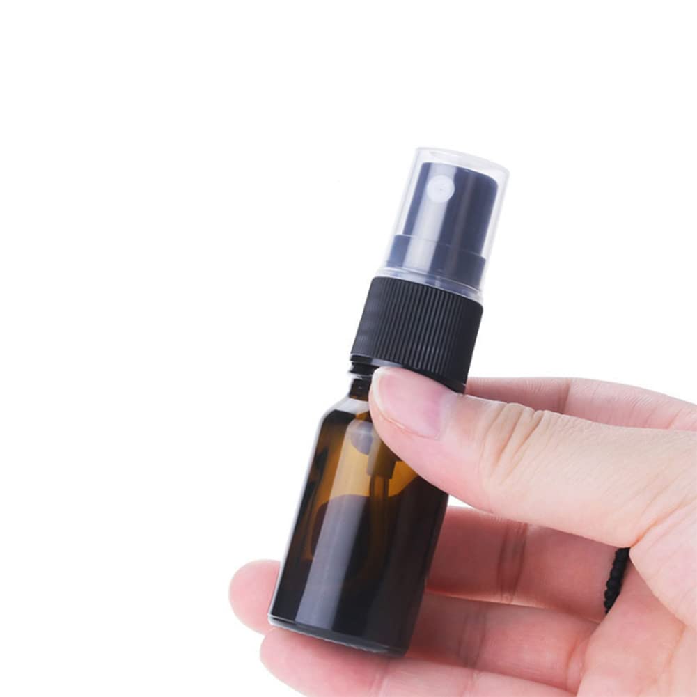 6Pcs 5Ml/0.2Oz Empty Amber Glass Spray Bottles Refillable Fine Mist Spray Bottles Mini Travel Size Container Storage For Essenti