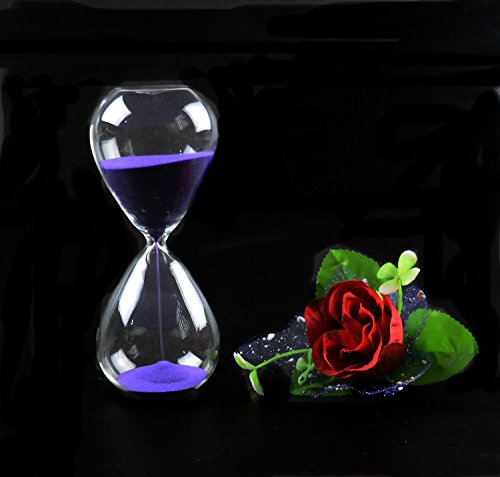 Hourglass, Hovebeaty Hand-Blown Sand Timer Set For Time Management 15 Minutes Durable Glass Construction (15 Min, Purple)
